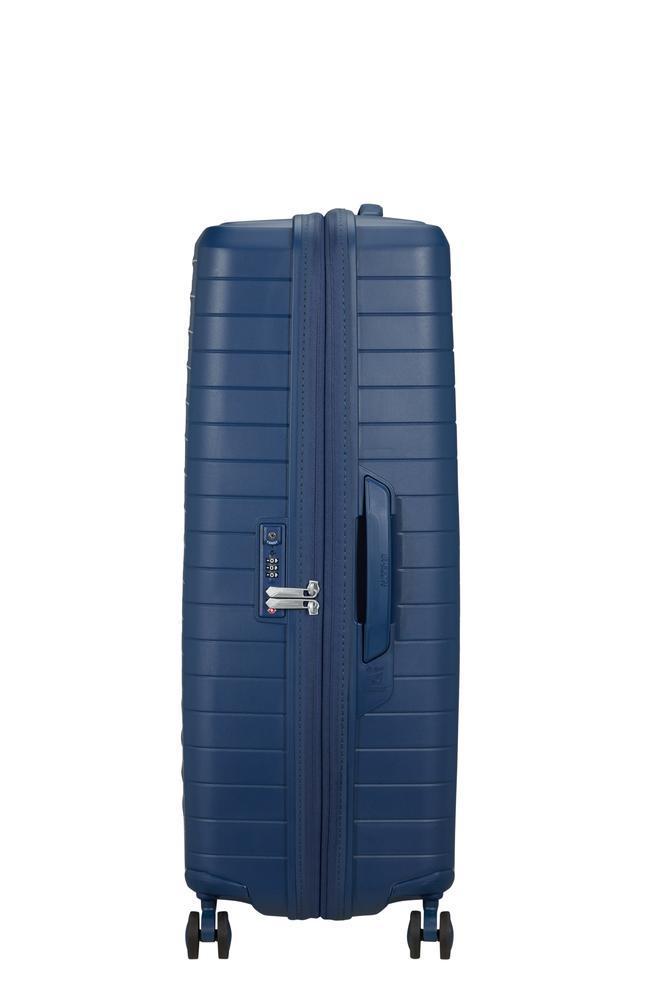 American Tourister FastForward ekspanderende stor koffert 78 cm Navy-Harde kofferter-BagBrokers