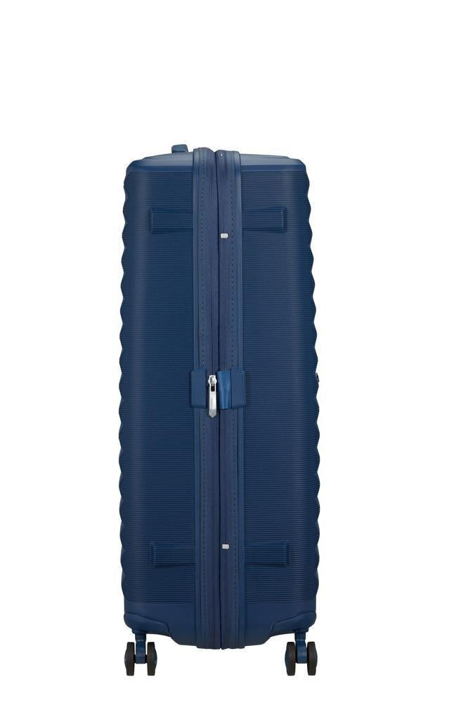 American Tourister FastForward ekspanderende stor koffert 78 cm Navy-Harde kofferter-BagBrokers