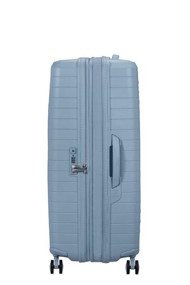 American Tourister FastForward ekspanderende stor koffert 78 cm Steel Blue-Harde kofferter-BagBrokers