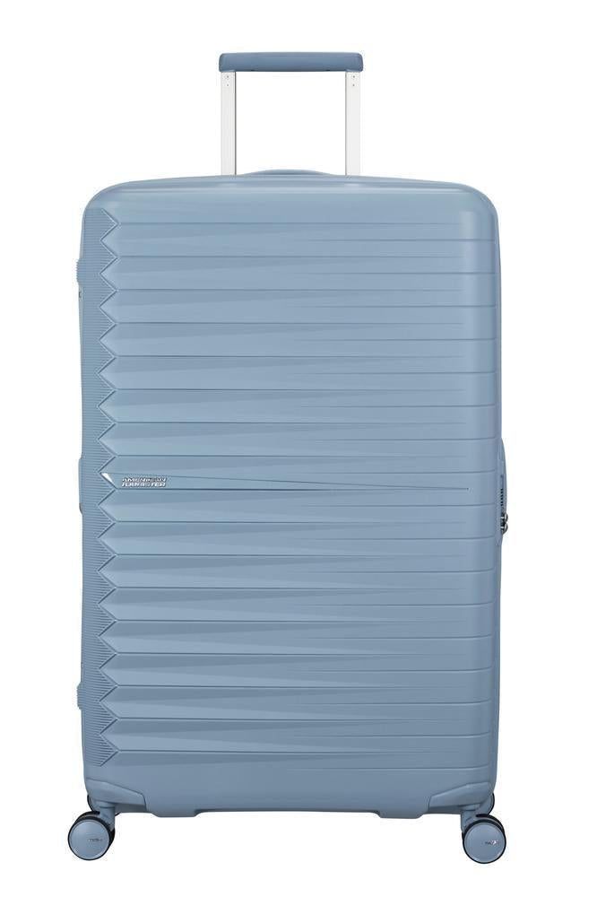 American Tourister FastForward ekspanderende stor koffert 78 cm Steel Blue-Harde kofferter-BagBrokers
