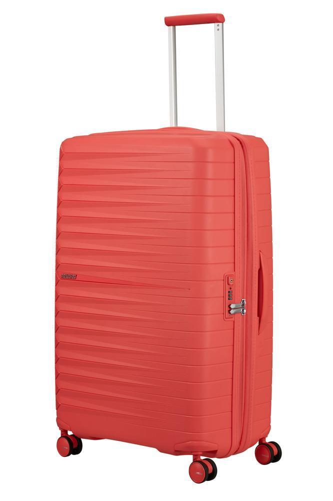 American Tourister FastForward ekspanderende stor koffert 78 cm Sunset Coral-Harde kofferter-BagBrokers