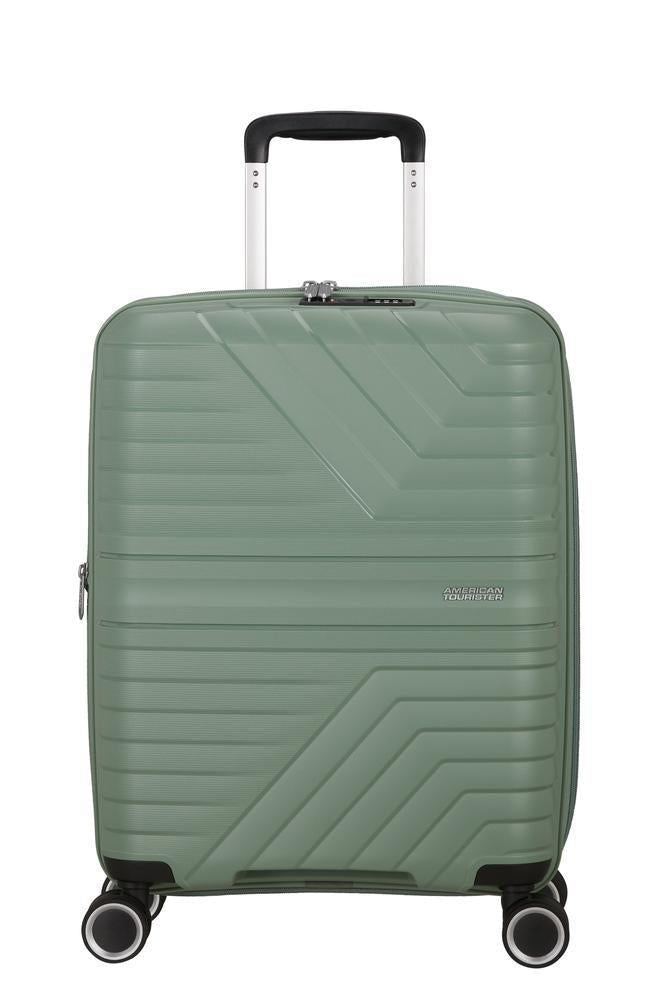 American Tourister Flytwist ekspanderende kabinkoffert 55 cm Botanic Green-Harde kofferter-BagBrokers