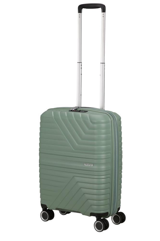 American Tourister Flytwist ekspanderende kabinkoffert 55 cm Botanic Green-Harde kofferter-BagBrokers