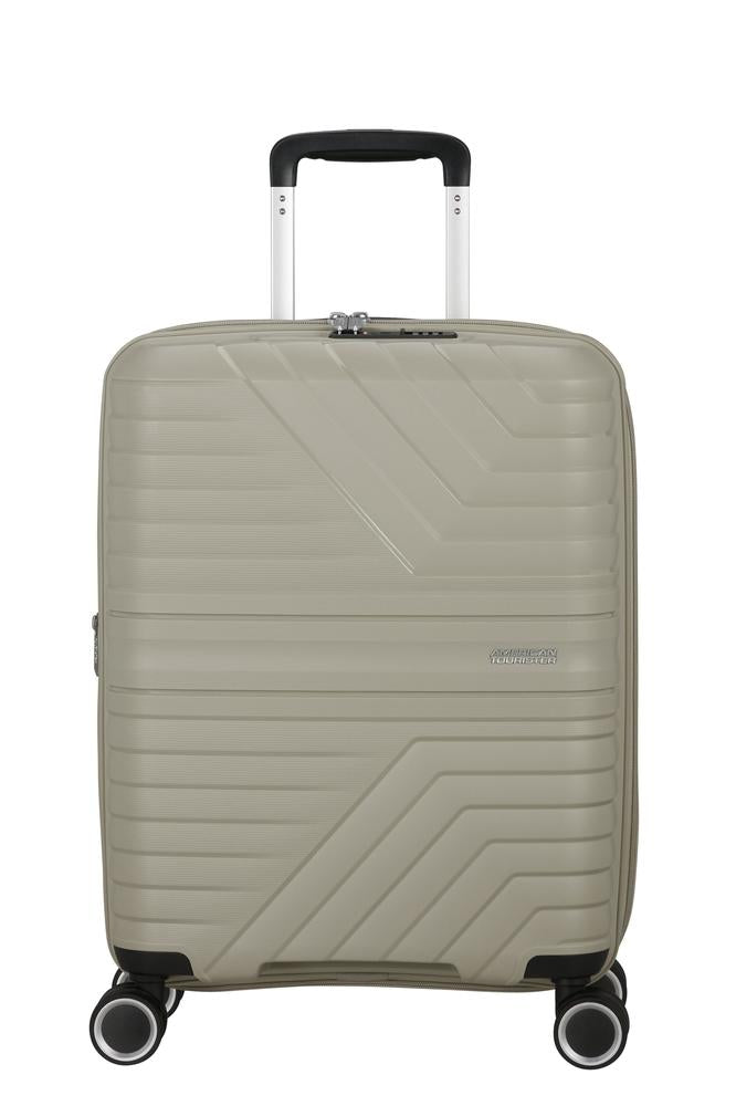 American Tourister Flytwist ekspanderende kabinkoffert 55 cm Sandstone-Harde kofferter-BagBrokers