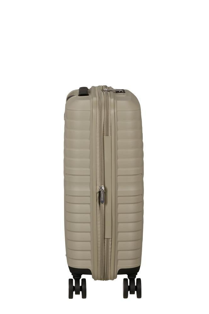 American Tourister Flytwist ekspanderende kabinkoffert 55 cm Sandstone-Harde kofferter-BagBrokers