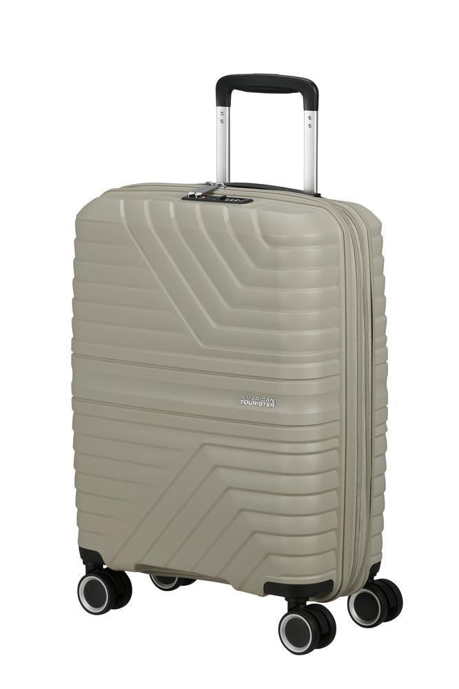 American Tourister Flytwist ekspanderende kabinkoffert 55 cm Sandstone-Harde kofferter-BagBrokers