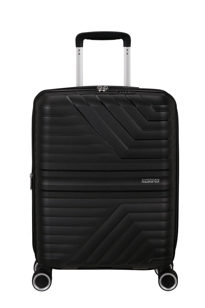 American Tourister Flytwist ekspanderende kabinkoffert 55 cm Shadow Black-Harde kofferter-BagBrokers