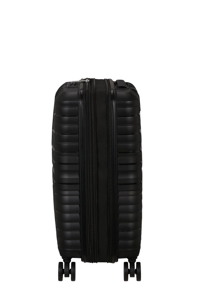 American Tourister Flytwist ekspanderende kabinkoffert 55 cm Shadow Black-Harde kofferter-BagBrokers
