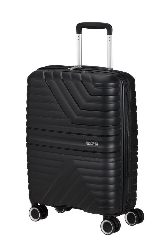 American Tourister Flytwist ekspanderende kabinkoffert 55 cm Shadow Black-Harde kofferter-BagBrokers