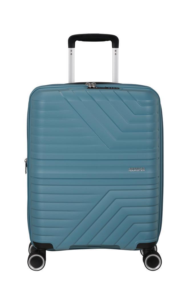 American Tourister Flytwist ekspanderende kabinkoffert 55 cm Storm Blue-Harde kofferter-BagBrokers