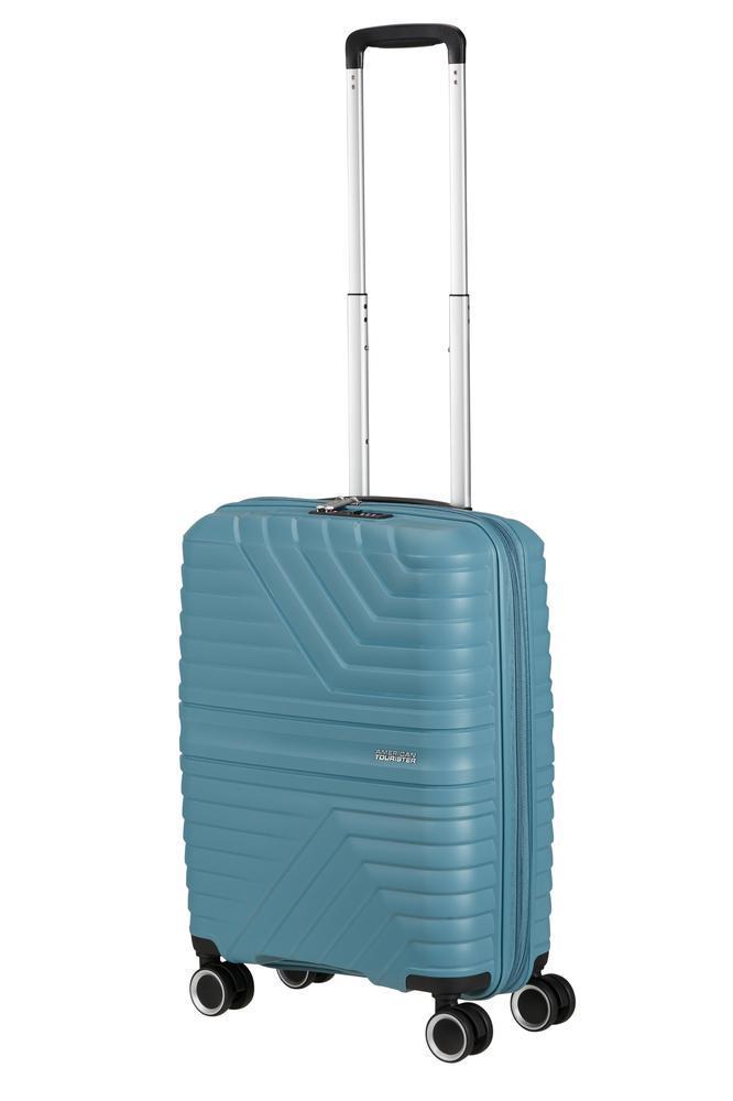 American Tourister Flytwist ekspanderende kabinkoffert 55 cm Storm Blue-Harde kofferter-BagBrokers