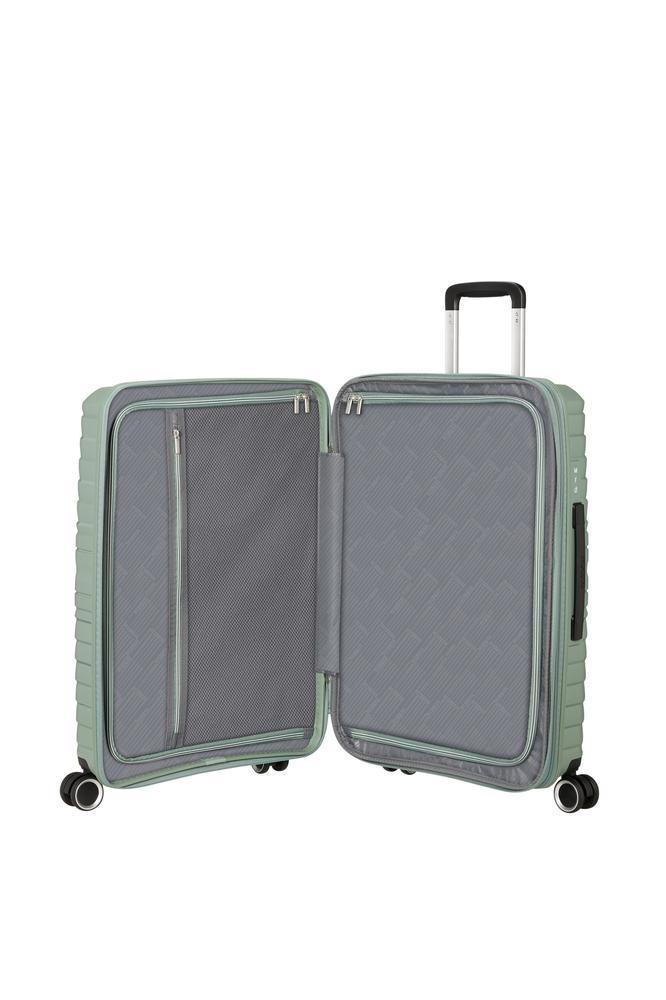 American Tourister Flytwist ekspanderende medium koffert 67 cm Botanic Green-Harde kofferter-BagBrokers