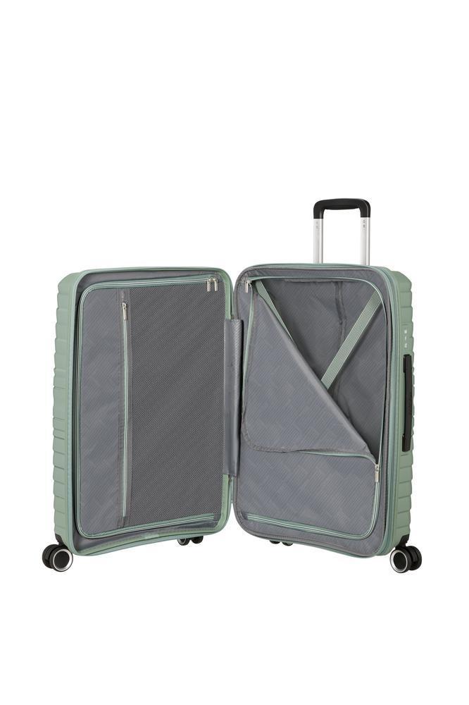 American Tourister Flytwist ekspanderende medium koffert 67 cm Botanic Green-Harde kofferter-BagBrokers