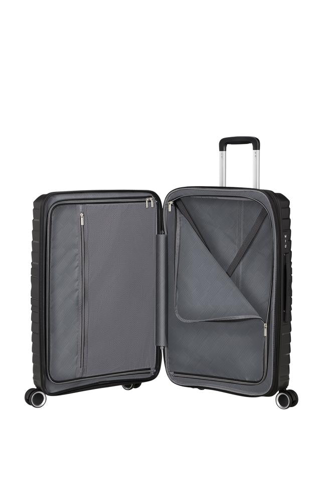 American Tourister Flytwist ekspanderende medium koffert 67 cm Shadow Black-Harde kofferter-BagBrokers