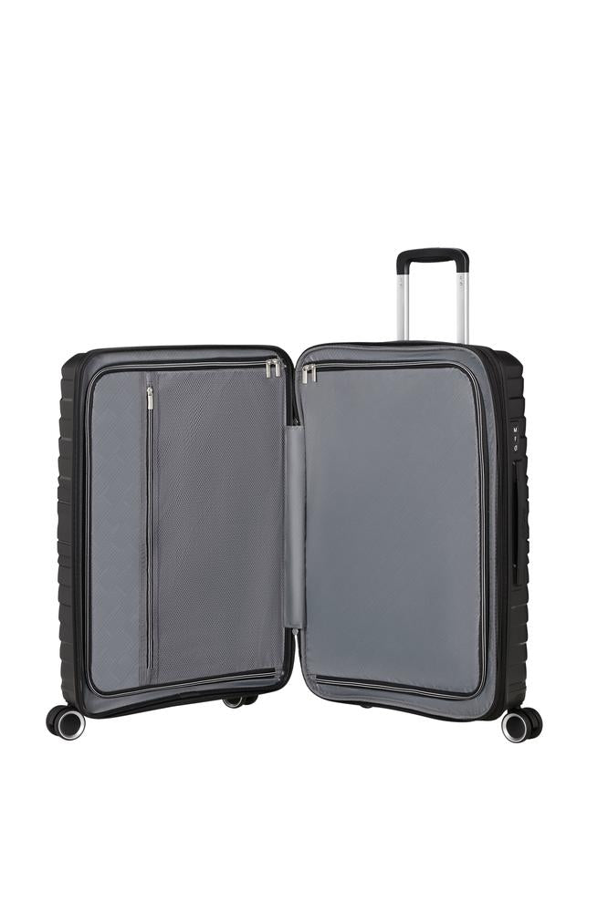 American Tourister Flytwist ekspanderende medium koffert 67 cm Shadow Black-Harde kofferter-BagBrokers