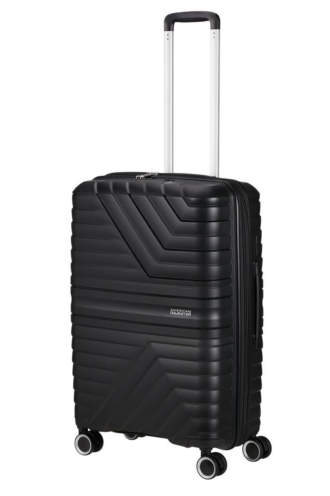 American Tourister Flytwist ekspanderende medium koffert 67 cm Shadow Black-Harde kofferter-BagBrokers