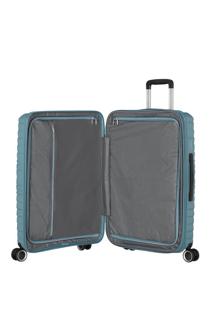American Tourister Flytwist ekspanderende medium koffert 67 cm Storm Blue-Harde kofferter-BagBrokers