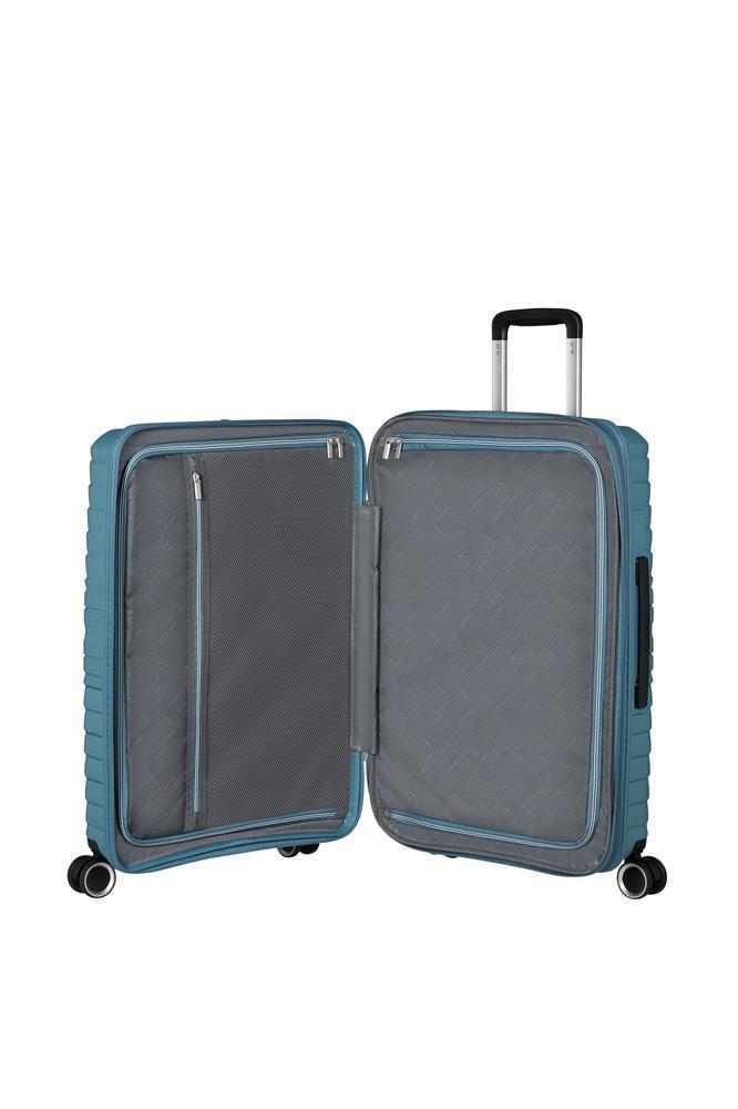 American Tourister Flytwist ekspanderende medium koffert 67 cm Storm Blue-Harde kofferter-BagBrokers