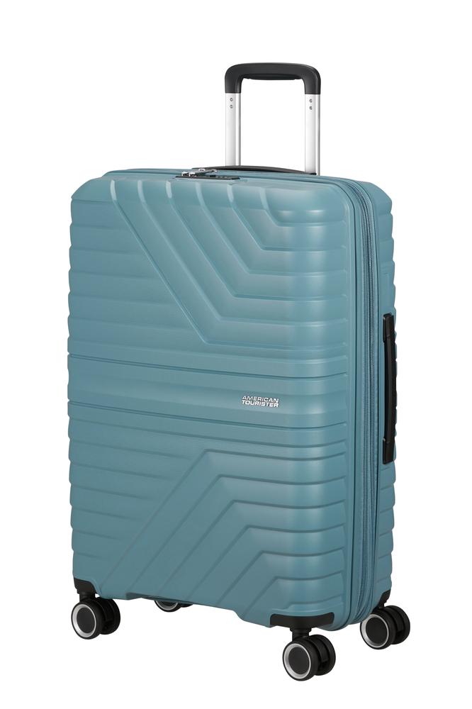 American Tourister Flytwist ekspanderende medium koffert 67 cm Storm Blue-Harde kofferter-BagBrokers