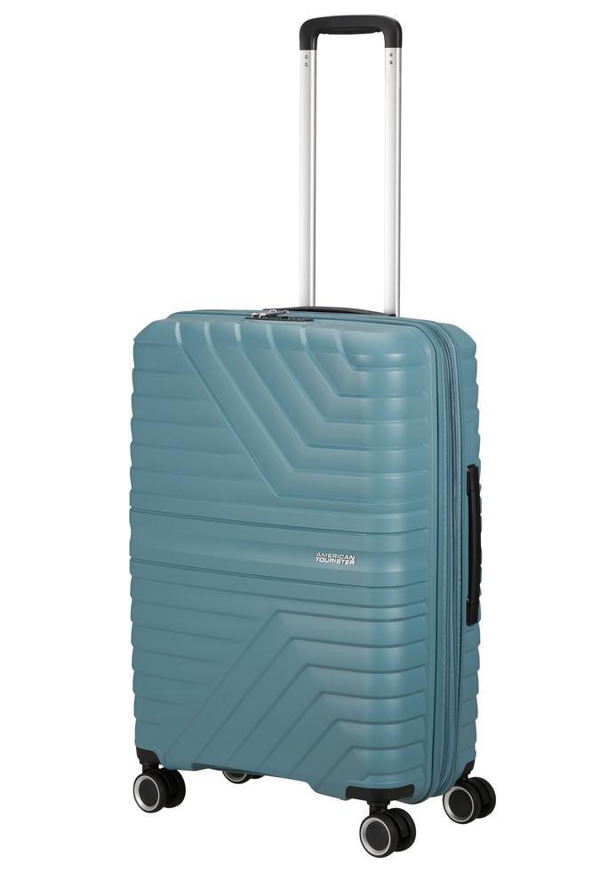 American Tourister Flytwist ekspanderende medium koffert 67 cm Storm Blue-Harde kofferter-BagBrokers