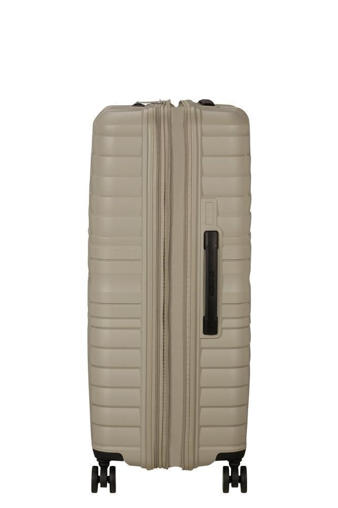 American Tourister Flytwist ekspanderende stor koffert 78 cm Sandstone-Harde kofferter-BagBrokers