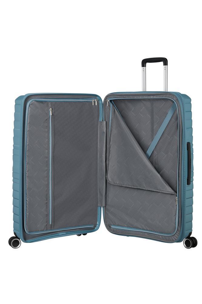 American Tourister Flytwist ekspanderende stor koffert 78 cm Storm Blue-Harde kofferter-BagBrokers