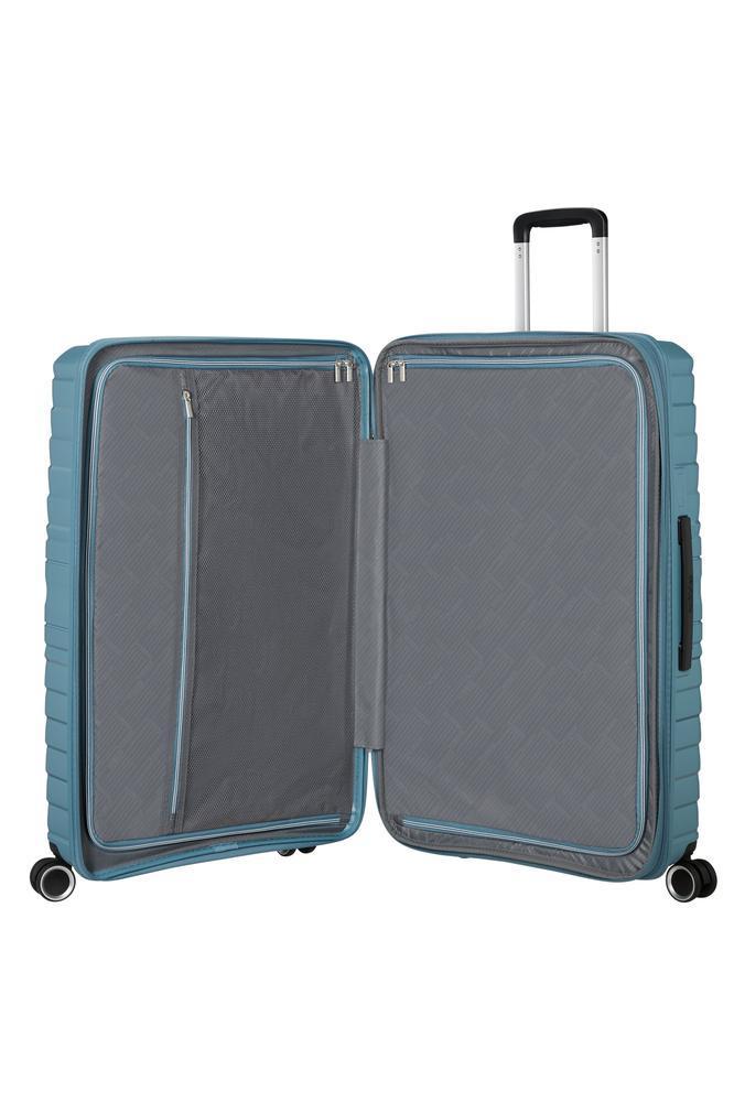 American Tourister Flytwist ekspanderende stor koffert 78 cm Storm Blue-Harde kofferter-BagBrokers
