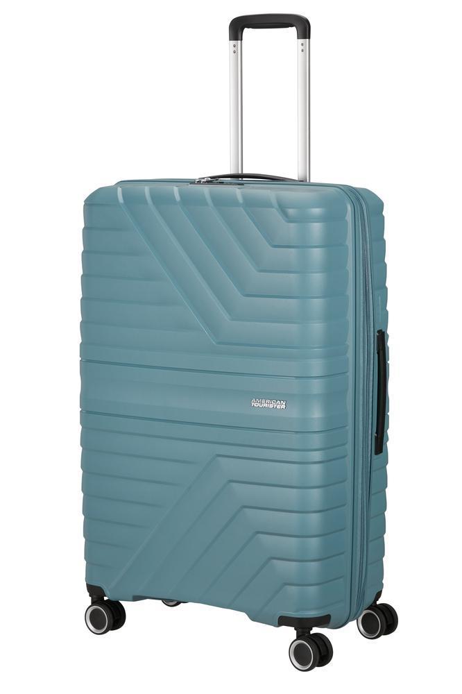American Tourister Flytwist ekspanderende stor koffert 78 cm Storm Blue-Harde kofferter-BagBrokers