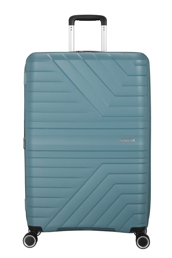 American Tourister Flytwist ekspanderende stor koffert 78 cm Storm Blue-Harde kofferter-BagBrokers