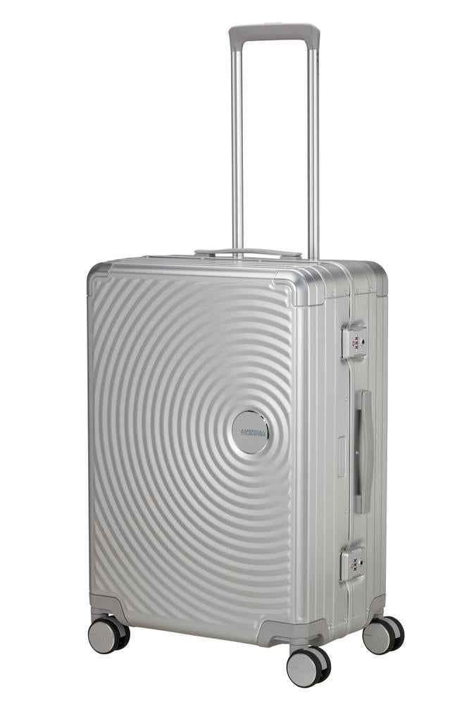 American Tourister Soundbox ALU Kabin 55 cm Silver-Harde kofferter-BagBrokers