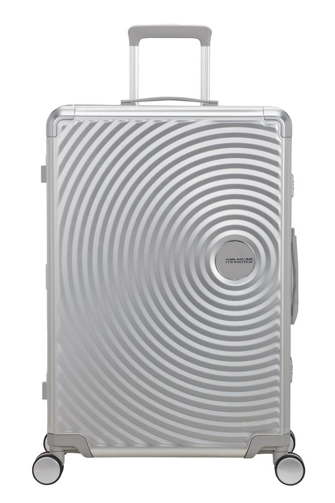 American Tourister Soundbox ALU Stor 77 cm Silver-Harde kofferter-BagBrokers
