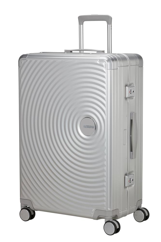 American Tourister Soundbox ALU Stor 77 cm Silver-Harde kofferter-BagBrokers