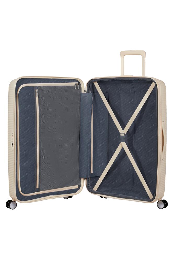 American Tourister Soundbox eksbanderende medium koffert 67 cm Coconut Sand-Harde kofferter-BagBrokers