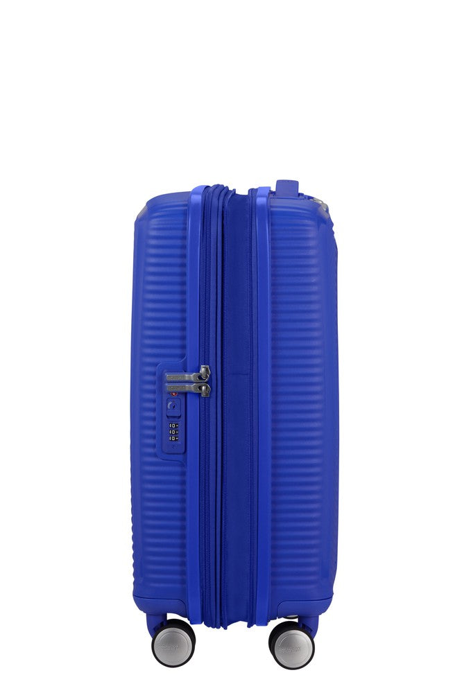 American Tourister Soundbox ekspanderende kabinkoffert 55 cm Cobalt Blue-Harde kofferter-BagBrokers