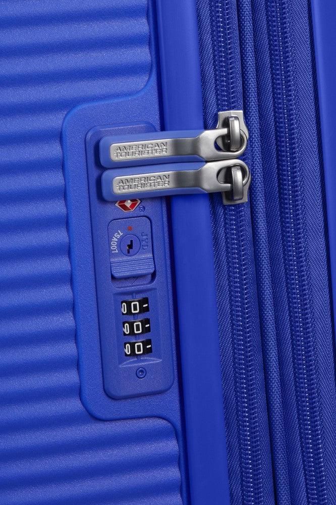 American Tourister Soundbox ekspanderende kabinkoffert 55 cm Cobalt Blue-Harde kofferter-BagBrokers