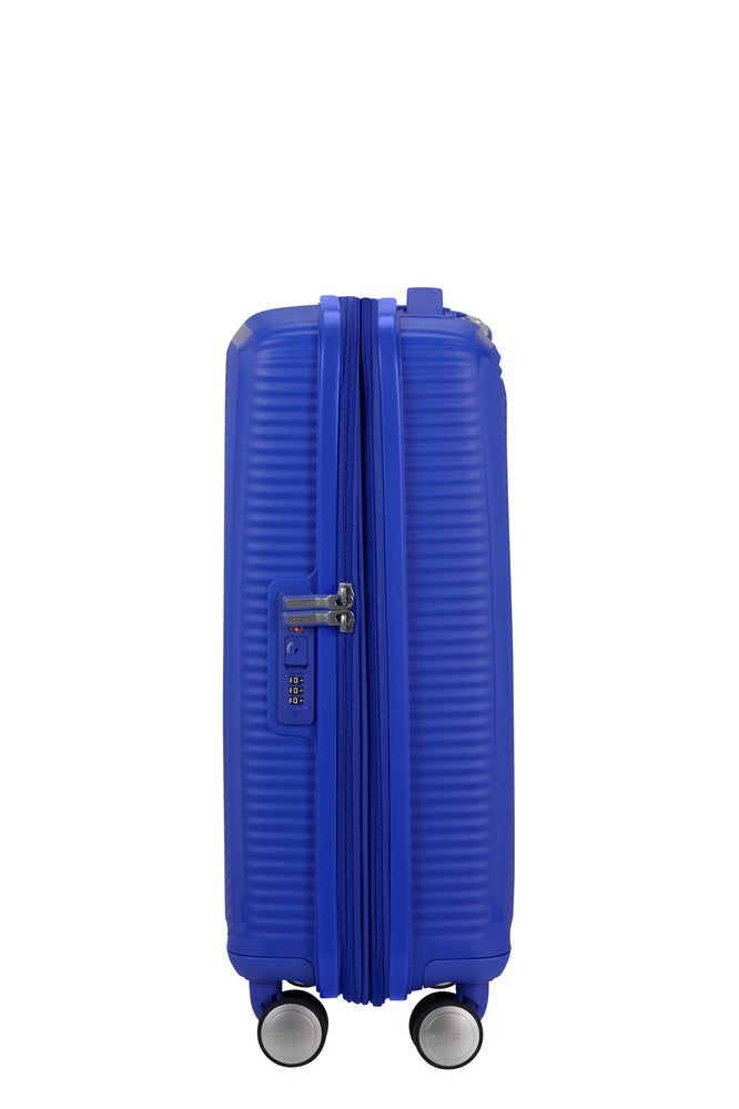 American Tourister Soundbox ekspanderende kabinkoffert 55 cm Cobalt Blue-Harde kofferter-BagBrokers