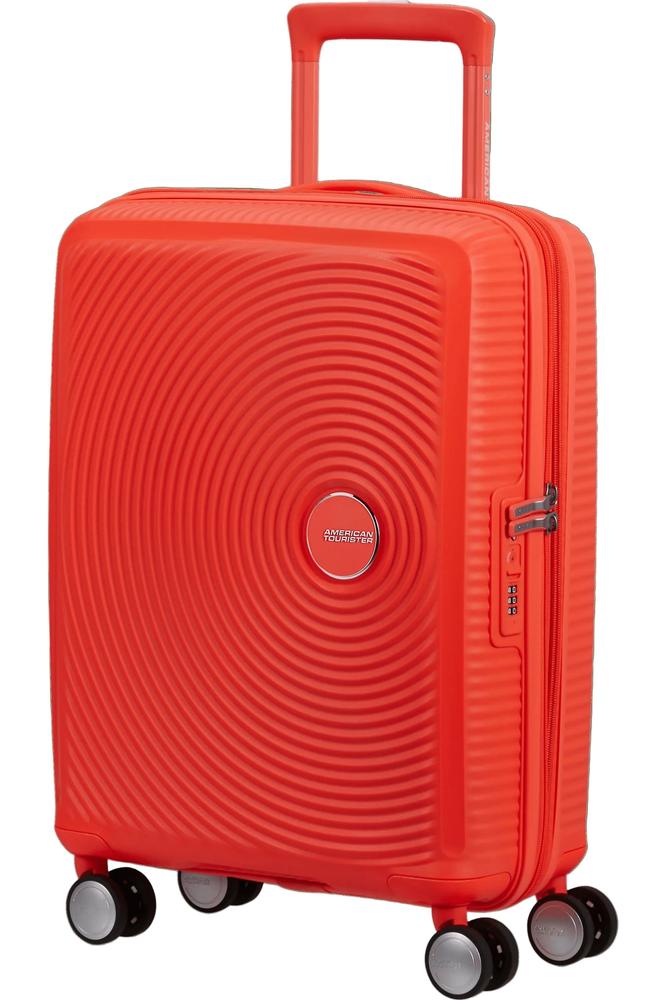 American Tourister Soundbox ekspanderende kabinkoffert 55 cm Neon Orange-Harde kofferter-BagBrokers