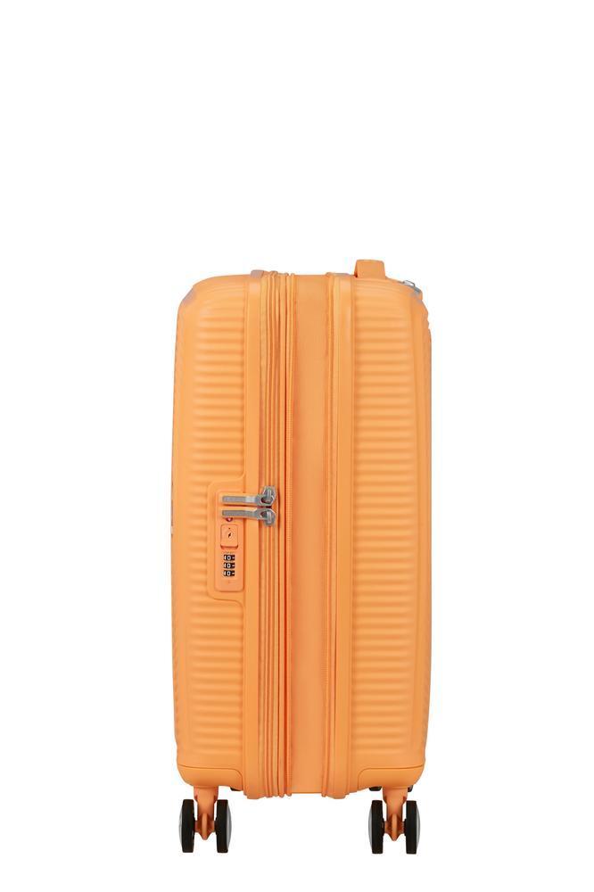 American Tourister Soundbox ekspanderende kabinkoffert 55 cm Papaya Pop-Harde kofferter-BagBrokers