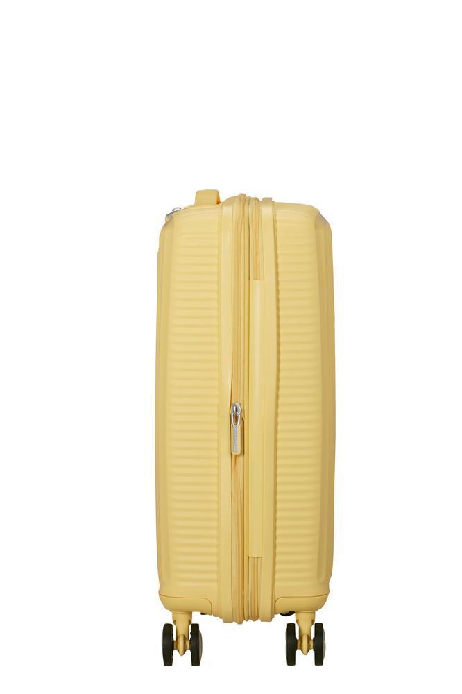 American Tourister Soundbox ekspanderende kabinkoffert 55 cm Pastel Yellow-Harde kofferter-BagBrokers