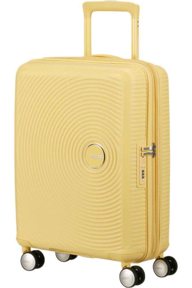 American Tourister Soundbox ekspanderende kabinkoffert 55 cm Pastel Yellow-Harde kofferter-BagBrokers