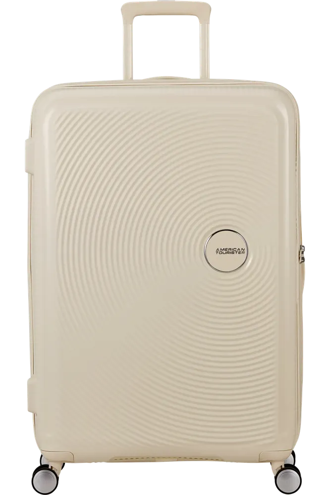 American Tourister Soundbox ekspanderende koffertsett 3 deler Coconut-Harde kofferter-BagBrokers