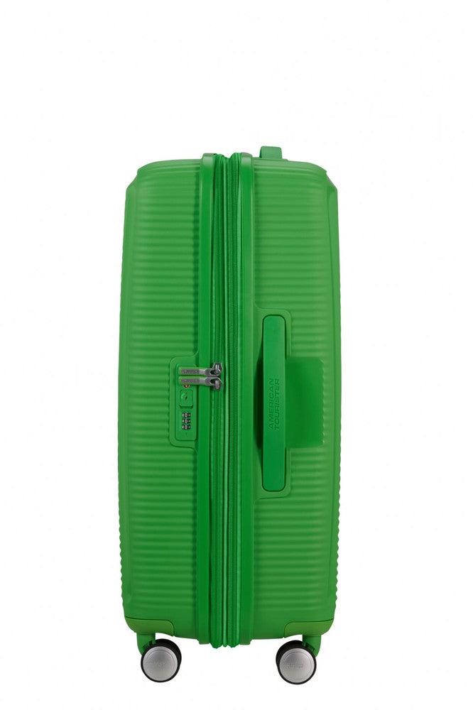 American Tourister Soundbox ekspanderende koffertsett 3 deler Grass Green-Harde kofferter-BagBrokers