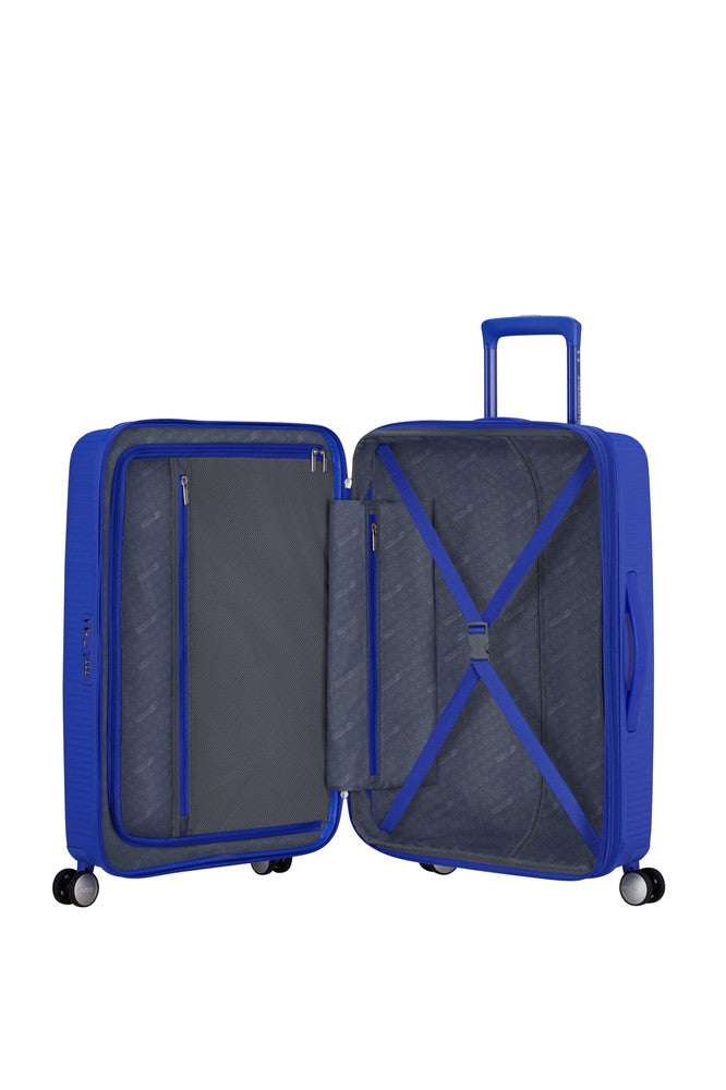 American Tourister Soundbox ekspanderende medium koffert 67 cm Cobalt Blue-Harde kofferter-BagBrokers