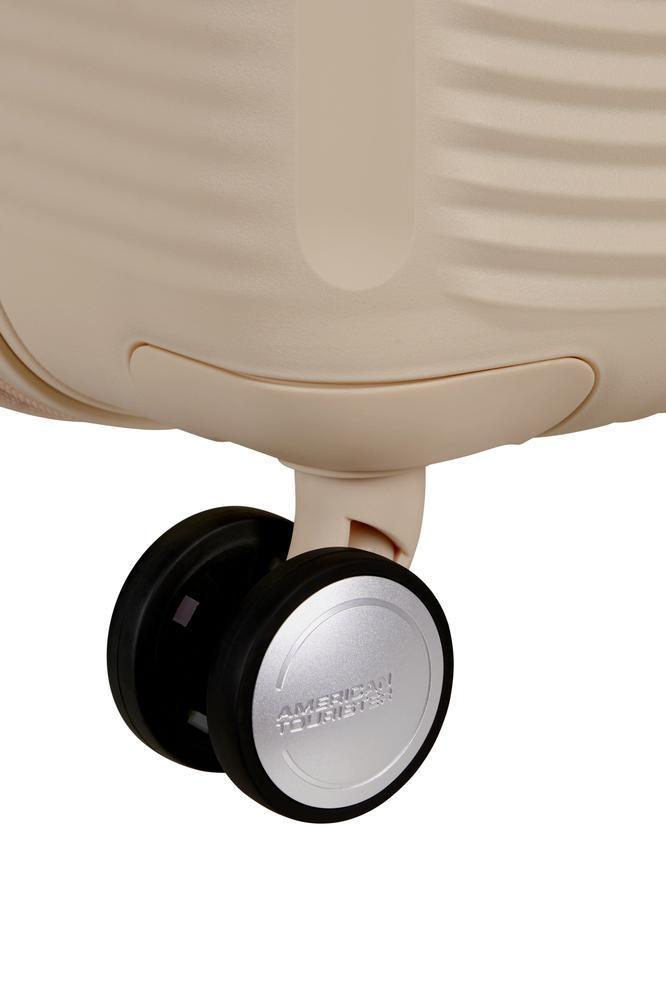 American Tourister Soundbox eksbanderende medium koffert 67 cm Coconut Sand-Harde kofferter-BagBrokers