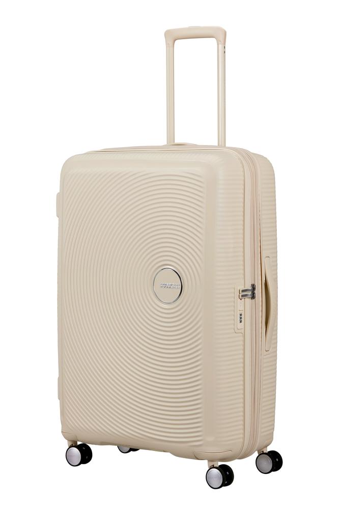 American Tourister Soundbox eksbanderende medium koffert 67 cm Coconut Sand-Harde kofferter-BagBrokers