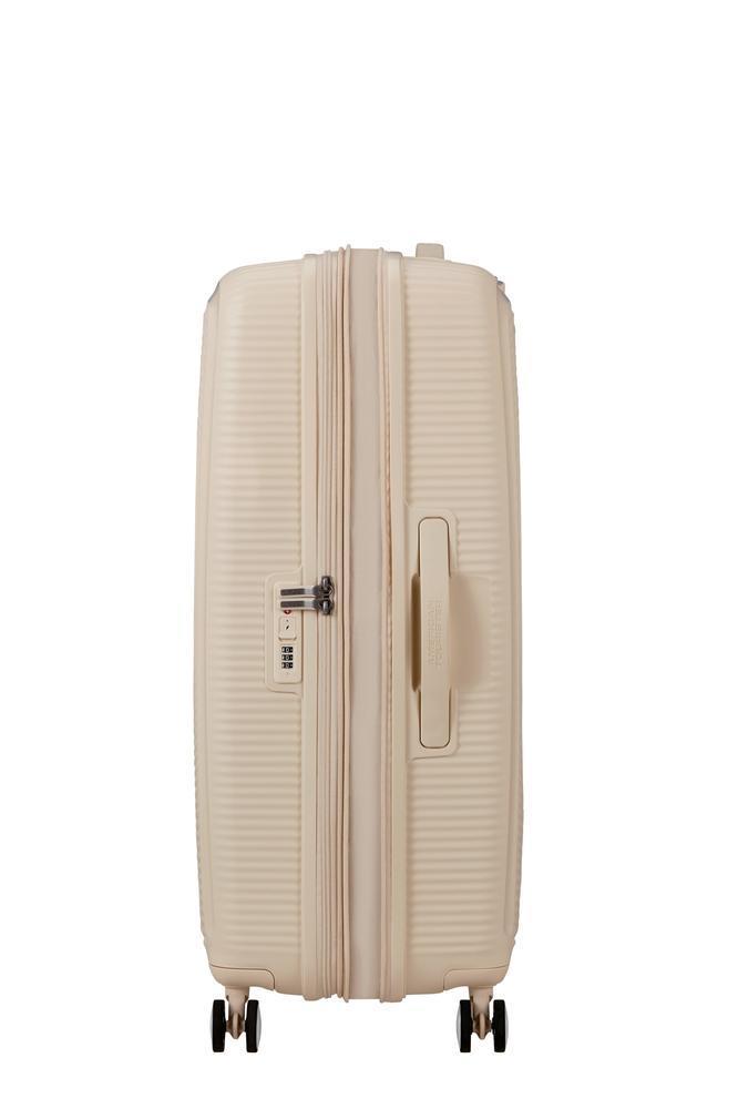 American Tourister Soundbox eksbanderende medium koffert 67 cm Coconut Sand-Harde kofferter-BagBrokers