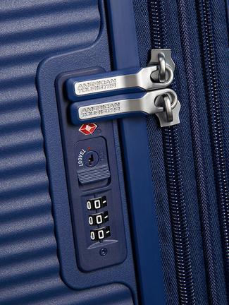Harde kofferter-American Tourister Soundbox Ekspanderende Medium Koffert 67 cm Midnattsblå-BagBrokers