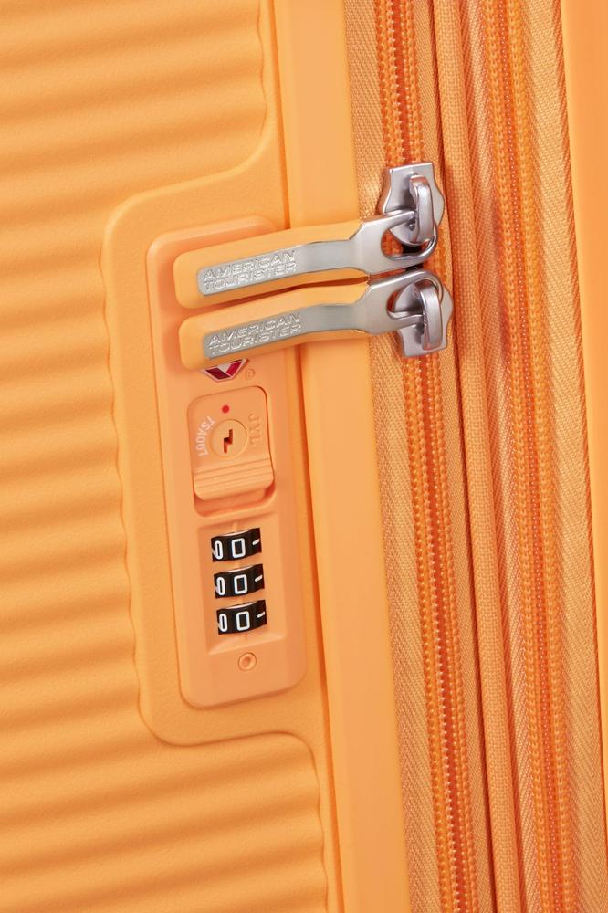 American Tourister Soundbox ekspanderende stor koffert 77 cm Papaya Pop-Harde kofferter-BagBrokers