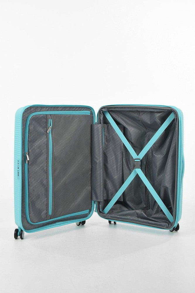 American Tourister Soundbox ekspanderende medium koffert 67 cm Poolside Blue-Harde kofferter-BagBrokers