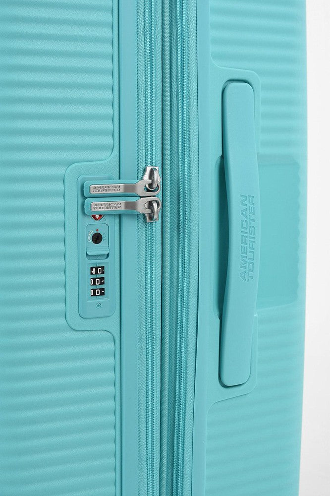 American Tourister Soundbox ekspanderende medium koffert 67 cm Poolside Blue-Harde kofferter-BagBrokers